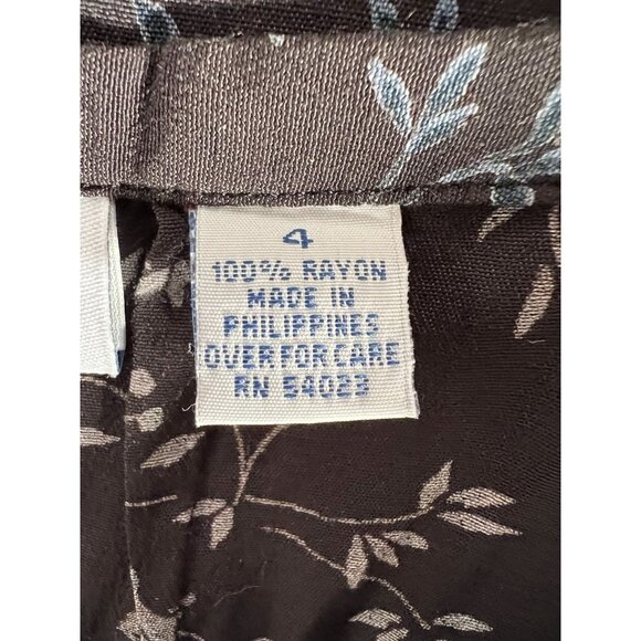 Old Navy Womens Black & Blue Floral Rayon Maxi Skirt Size 4 - Picture 2 of 16